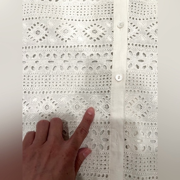 J.Jill Love Linen eyelet button down tunic - Picture 7 of 13